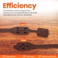 thumbnail image 5 of 6 Feet Brown Extension Cord, 3 Outlet, 2 Prong, 16 Gauge Cable, Heavy Duty, Indoor use - by Revpex, 5 of 7