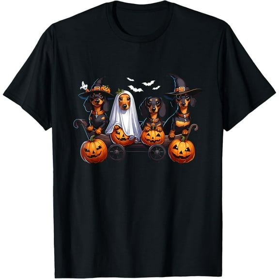Dachshund Happy Halloweiner Funny Halloween Dogs Gifts Men Woman T-shirt