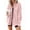 Pink, variant on Women'S Loose Fit Batwing Sleeve Waffle Knit Button Down Shirt Shacket Tops Pink XL