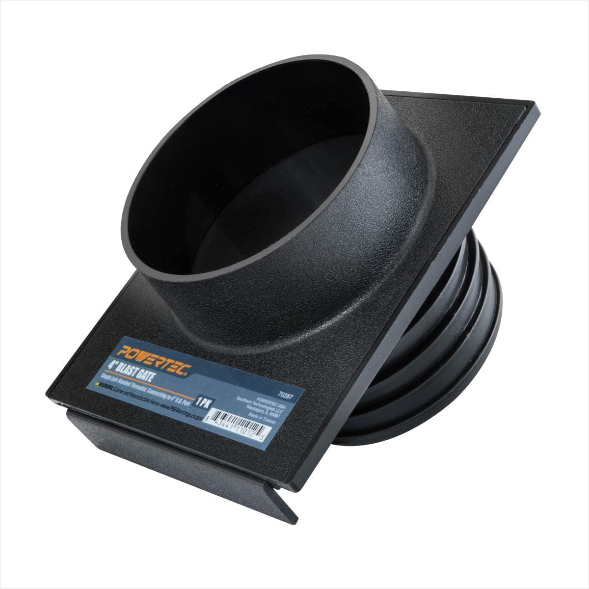 POWERTEC 70287 4 Inch Blast Gate Dust Collection Quick Change Threaded