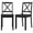 Black, variant on Costway Dining Chair Set of 2 Kitchen Side Chairs with Rubber Wood Legs & Cross Back White