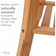 thumbnail image 5 of TranquilBeauty Bamboo Shower Bench with Storage Shelf - Wooden Bathroom Stool - Wood Bath Chair for Sitting, 5 of 6