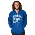 thumbnail image 3 of Worlds Okayest Grandpa Dad Father Day Men's Big & Tall Graphic Zip Up Hoodie Brisco Brands 3X, 3 of 5