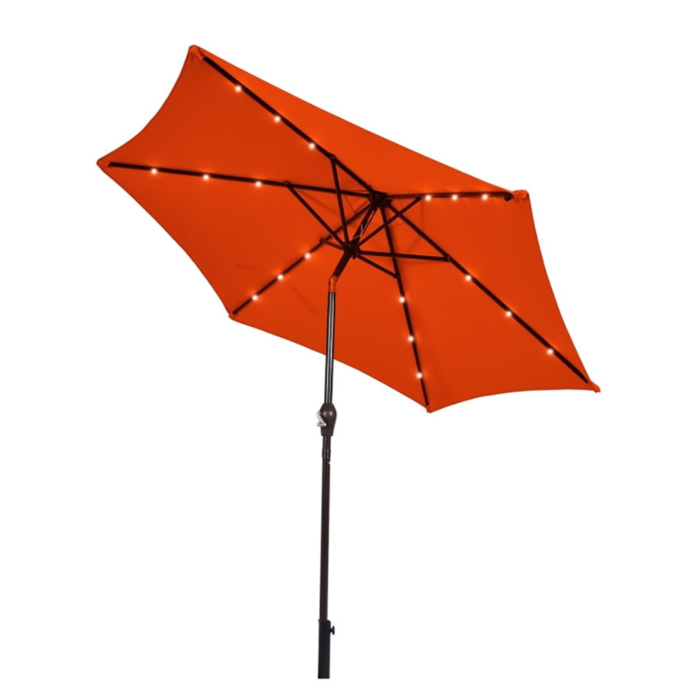 Aimee Lii 9 Feet Solar LED Lighted Patio Market Umbrella Tilt Adjustment Crank Lift, Sunbrella Patio Umbrellas, Orange Aimee Lii 9 Feet Solar LED Lighted Patio Market Umbrella Tilt Adjustment Crank Lift, Sunbrella Patio Umbrellas, Orange