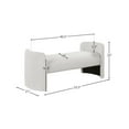 thumbnail image 3 of Meridian Furniture Peyton Cream Boucle Fabric Bench, 3 of 7