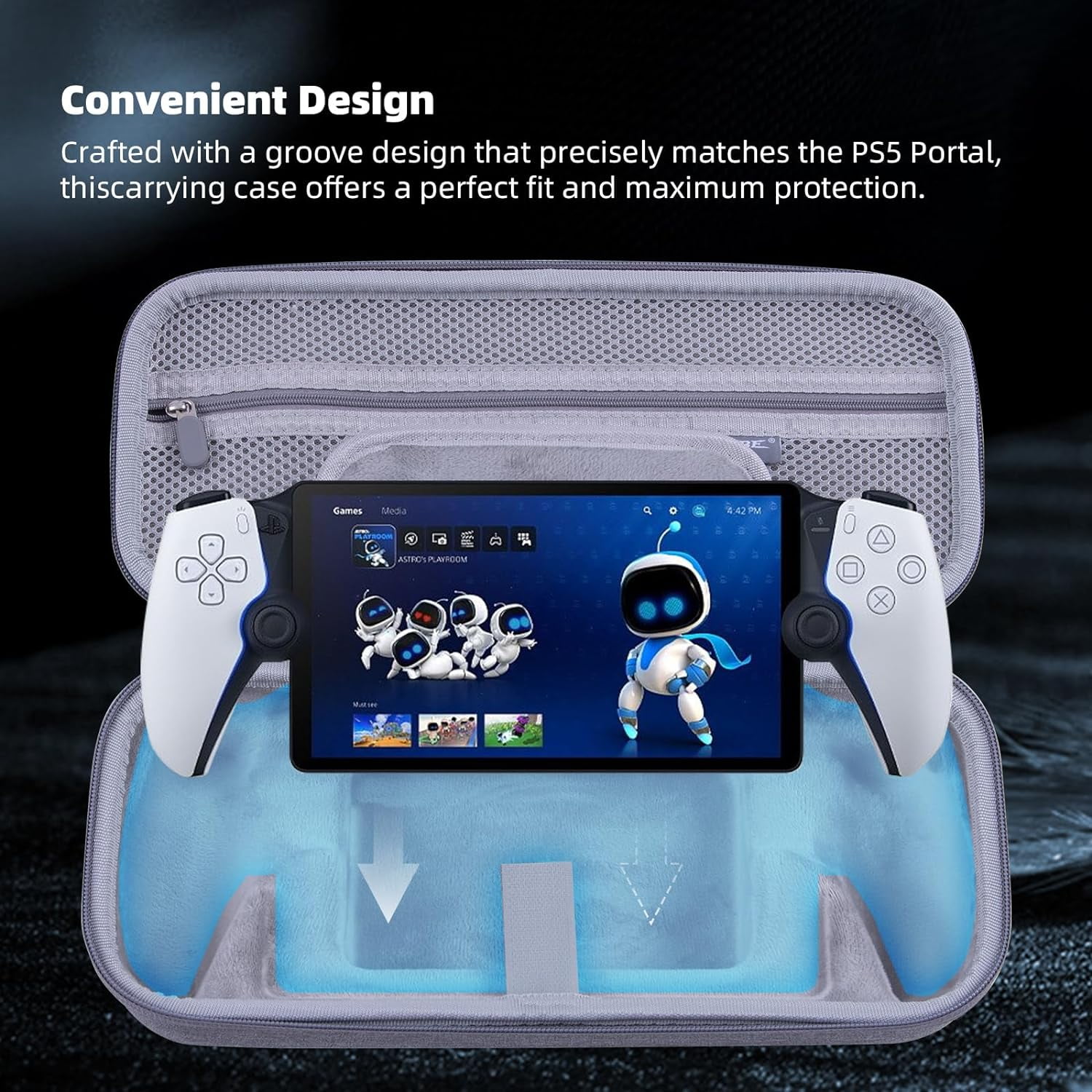 Carrying Travel Storage Case for PlayStation Portal, Full Protective Storage Accessories Bag for PS5 Portal Remote Player