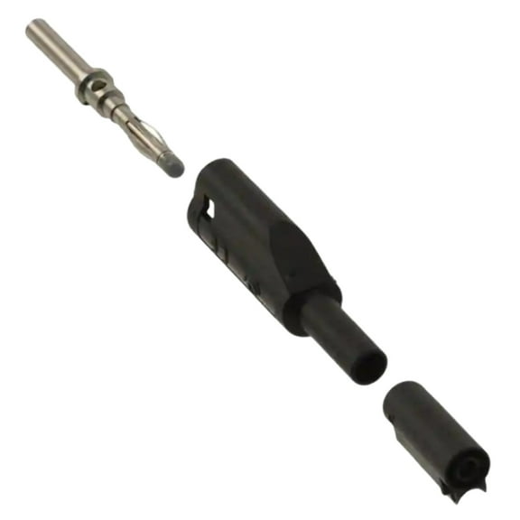 72925-0 Banana Plug, Stackable Connector Miniature Crimp or Solder Black