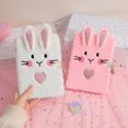 thumbnail image 4 of FeiraDeVaidade Cartoon Rabbit Notebook Plush Diary Book With Lock For Kids Student School Stationery Gift, 4 of 7