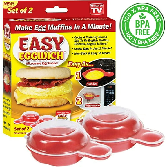 Eggwich 2 Set Egg Cooker Eggwich Microwave Egg Muffin Omelet Cooker Pan BPA Free