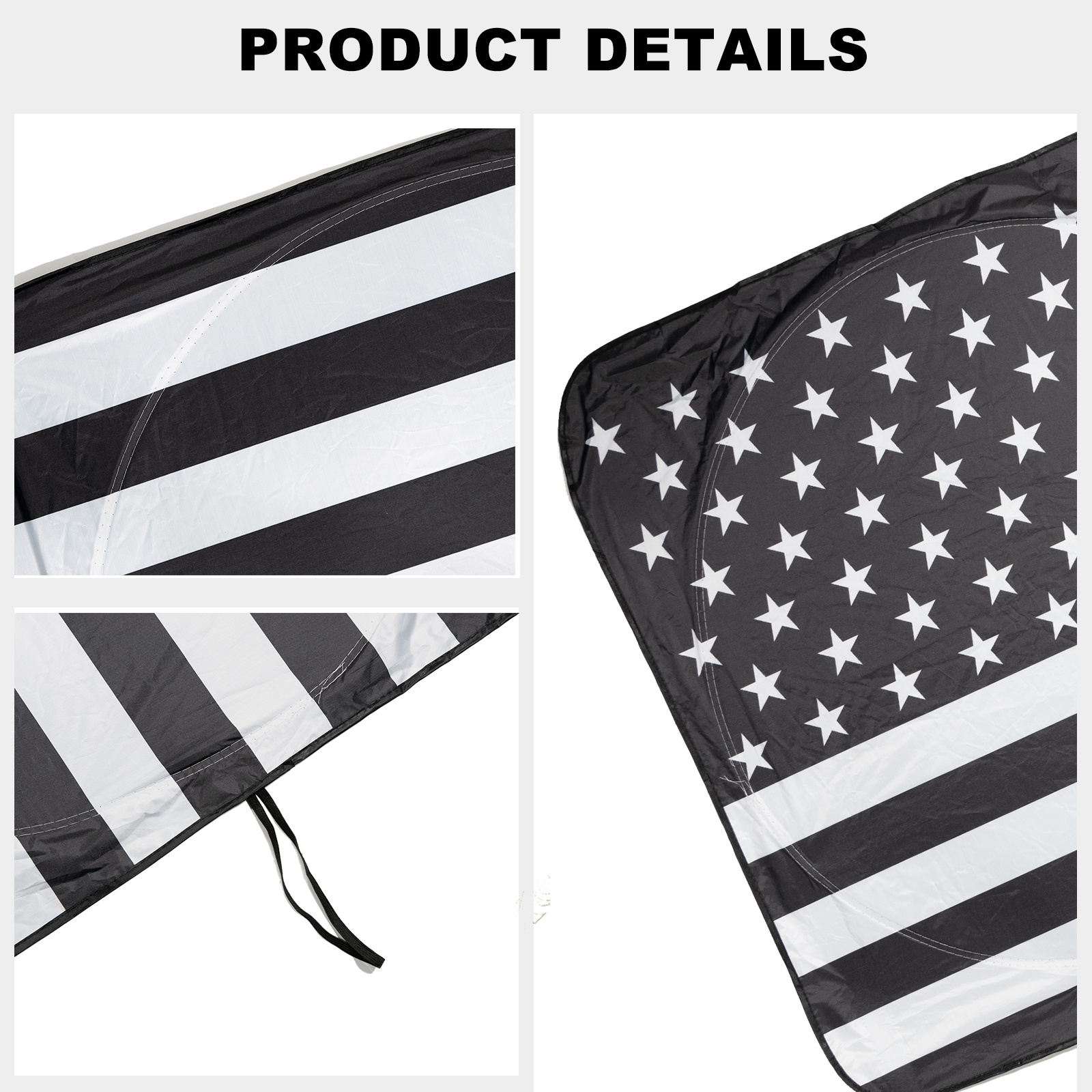 Yiyasu Car Sun Shade with US Flag Front Windshield photo 5