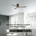 thumbnail image 3 of Matthews Fan Company IR3H-WN-GA-42 Irene 42" Walnut Hugger Ceiling Fan with 3 Gray Ash Blades, Remote and Wall Control, Indoor/Outdoor Damp Rated, 3 of 6