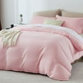 thumbnail image 2 of Davulos Duvet Cover Set Full Size,3 Pieces Modern Bedding Set for Adults Teens Soft and Breathable Comforter Cover and Pillow Shams,Pink, 2 of 7
