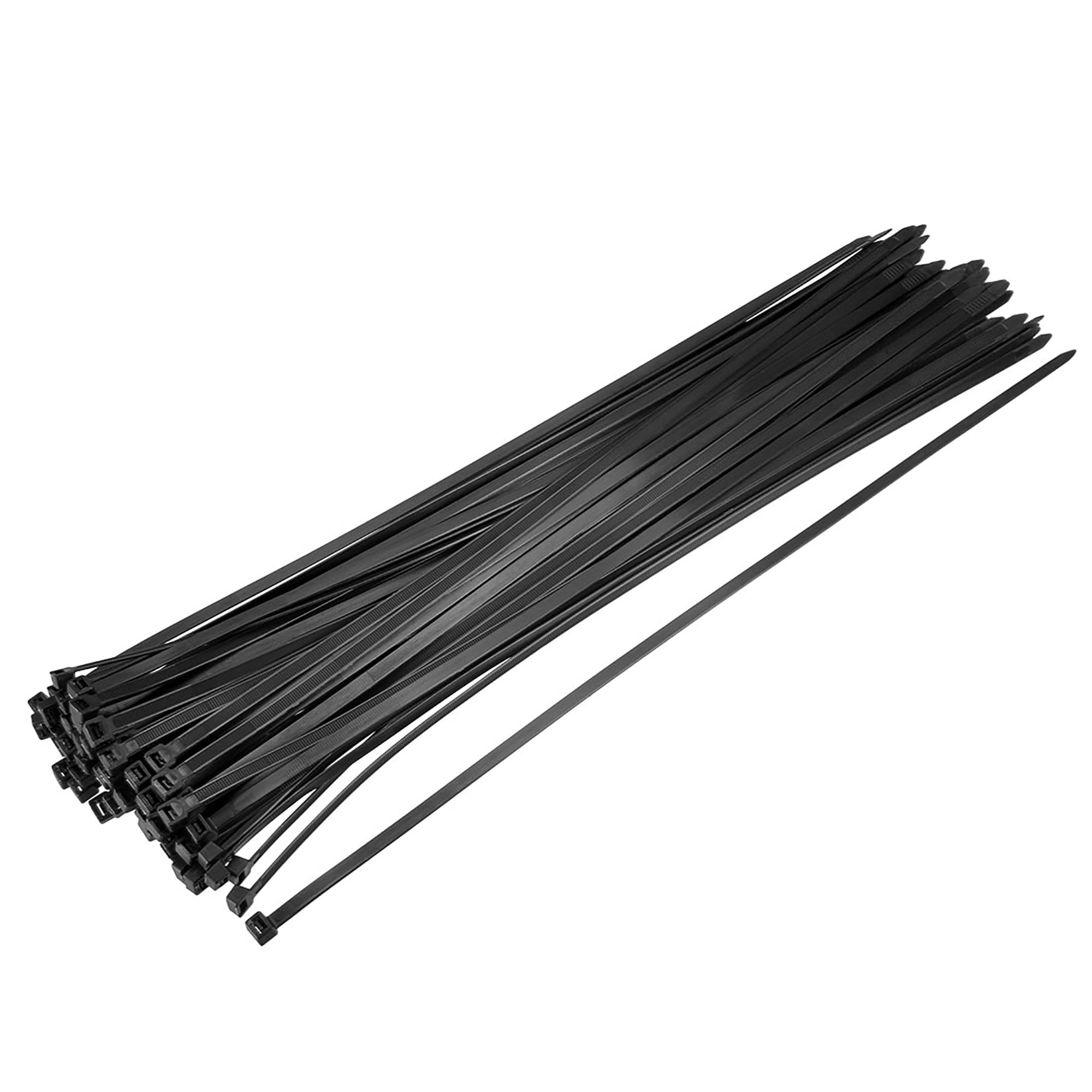 Uxcell  Cable Ties Cable Zip Ties Flexible Cable Tie Wraps Self-Locking  Nylon 23.62' x 0.35' Black 40pcs