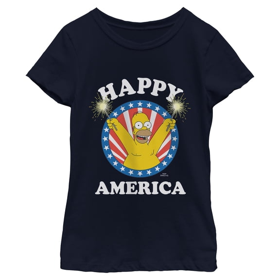 Girls The Simpsons Happy and Festive Homer T Shirt