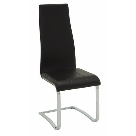 Black Faux Leather Dining Chair With Chrome Legs Set Of 4 Black Faux Leather Dining Chair With Chrome Legs Set Of 4