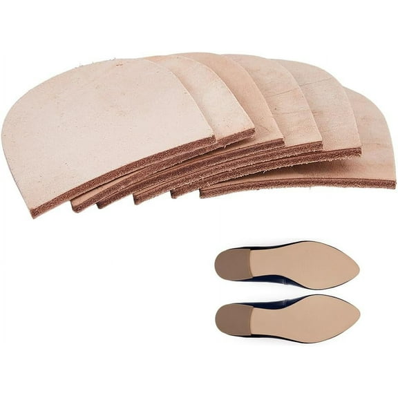 6Pcs Leather Shoe Repair Heel Replacement Out Soles Pad 4mm(5/32 Inch) Thick Anti-Slip Shoe Pads Non-Skid Sole Protector Heels Shoe Grips DIY
