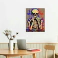 thumbnail image 2 of Nawypu  Vintage Skull Canvas Wall Art Funny Hear See Speak No Evil Human Skeleton Picture Set for Day Of Dead Home Bedroom Decor Ready to Hang, 2 of 4