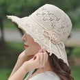 thumbnail image 6 of Nfurl Straw Hats for Women Beach Summer Sun Hats UV Protection Wide Brim Woven Straw Hats with Bow for Vacation Travel,Beige, 6 of 6
