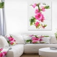 thumbnail image 1 of Pink Flower with Stem and Leaves - Large Floral Canvas Artwork, 1 of 3