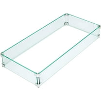 Vicluke Rectangular Fire Pit Wind Guard, 33 x15.35 x4.72 Inch Glass Flame Guard, 0.39 Inch Thick Clear Tempered Glass Wind Guard Fence for Outdoor, Patio, Fire Pits Table/Pan