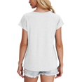 thumbnail image 6 of yillto Womens Basic Tshirts Round Neck Short Sleeve Summer Causal Shirt Plain Loose Tee Tops for Women, 6 of 7