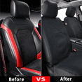 thumbnail image 3 of Coverado Front Car Seat Covers 2 Seats, Waterproof Canvas Seat Protectors, Car Seat Cushions for Kids & Dogs, Universal Fit Most Cars SUV Trucks, Black, 3 of 8
