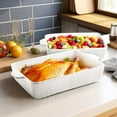 thumbnail image 6 of Casserole Dishes for Oven, Ceramic Baking Dishes, Lasagna Pan with Handles, Porcelain Baking Pan Deep, Bakeware Set of 3 (11.6" x 7.8", White), 6 of 8
