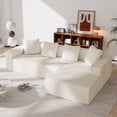 thumbnail image 1 of Canapé Nuage Modulaire Moderne - Chaise Longue en L avec Tissu Côtelé, 1 of 8