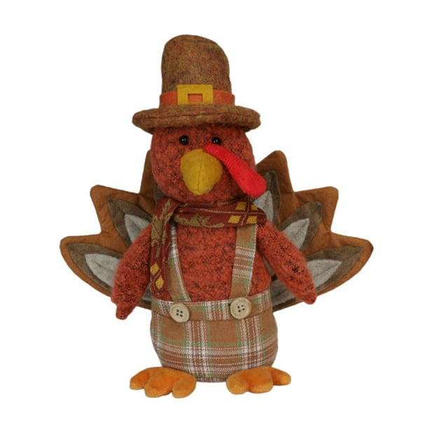 Muñeco de pavo de peluche para decoración de Acción de Gracias, divertido y lindo, para otoño Pararse