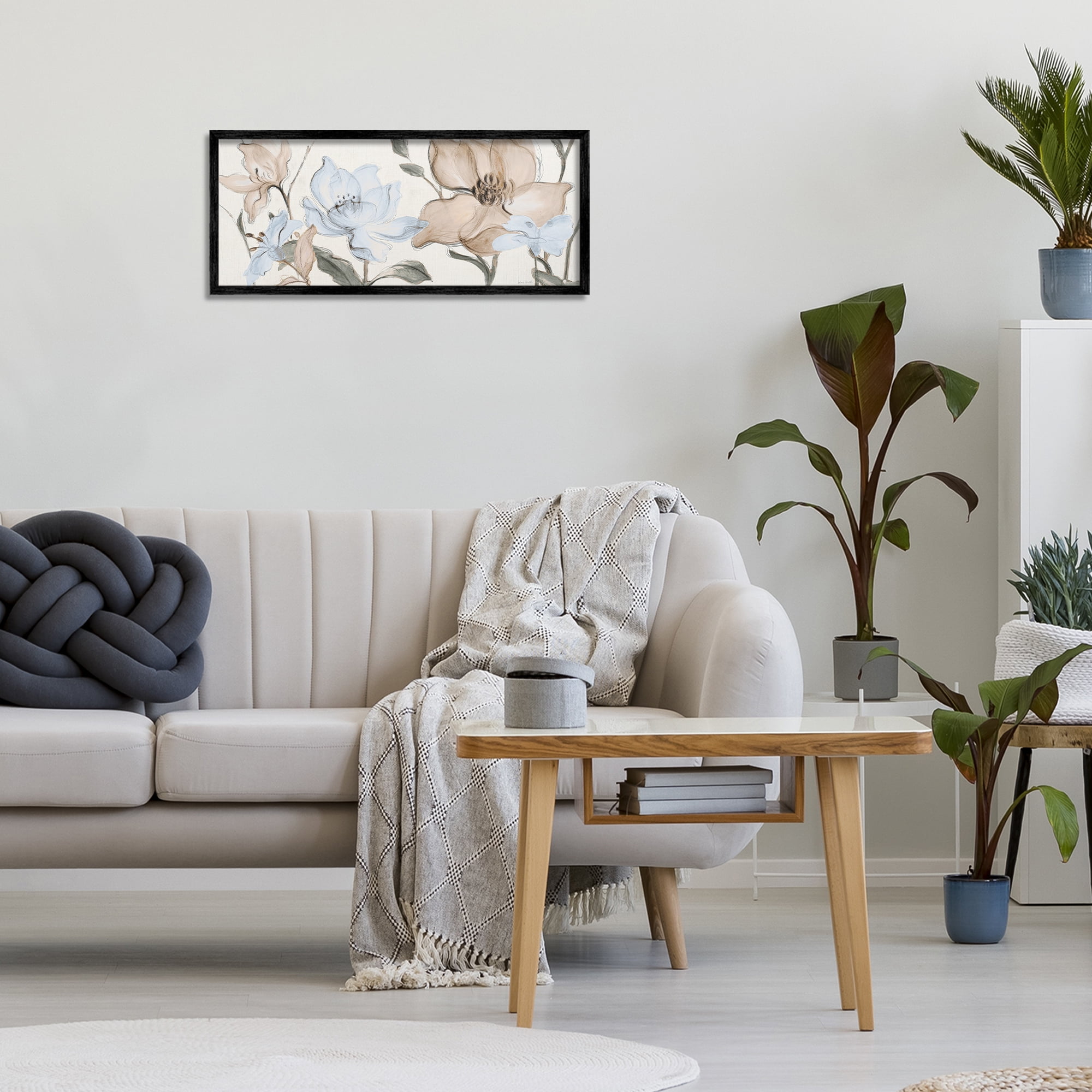 Stupell Industries Soft Whispering Florals Black Framed Giclee Art, design by Lanie Loreth