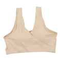 thumbnail image 1 of Sujetador de lactancia Fleshcolor sin aros, cruzado, cómodo, para amamantar, dormir, ropa interior de maternidad, talla M, 1 of 14