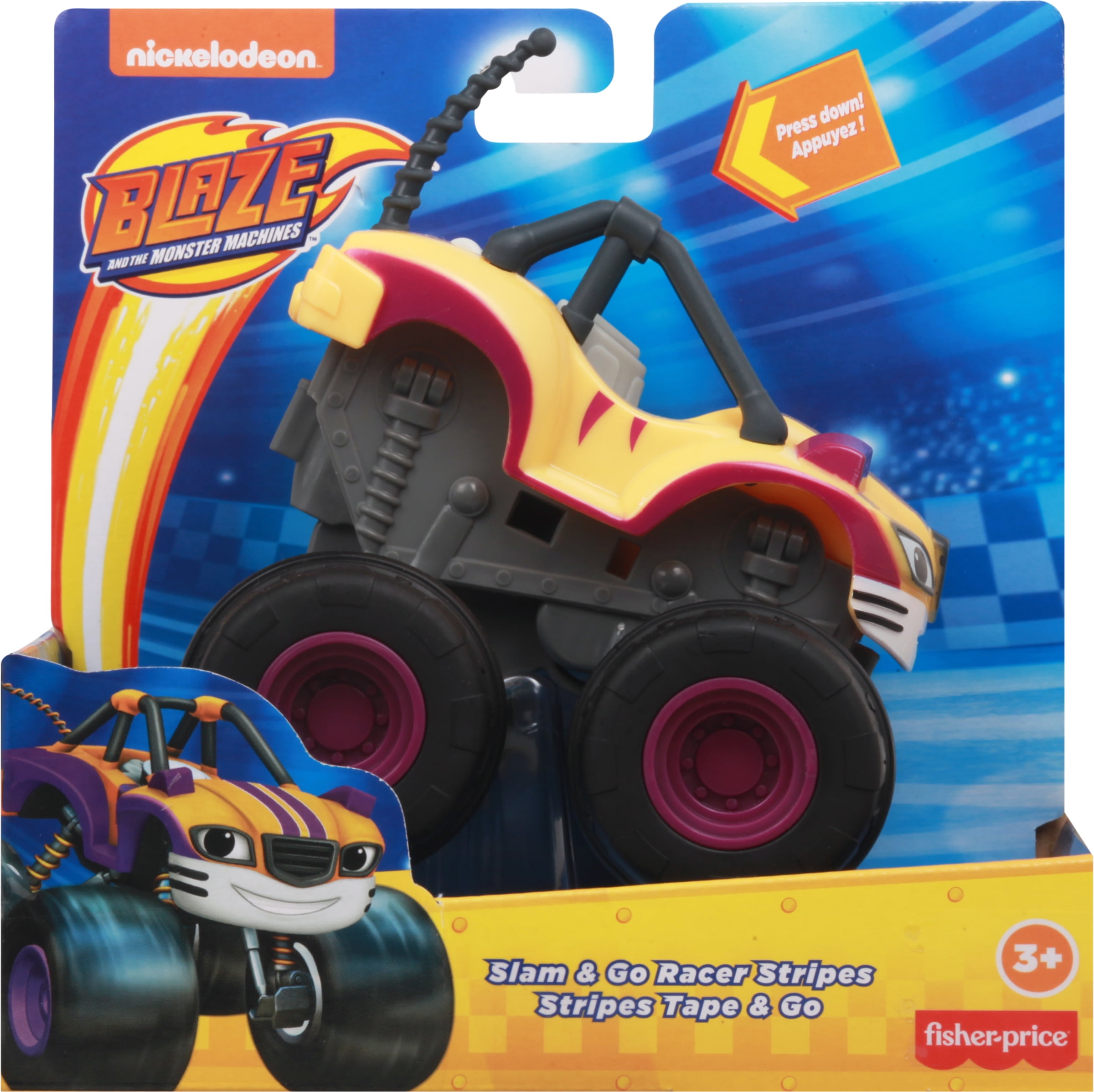 Fisher-Price Nickelodeon Blaze & The Monster Machines Race Car Stripes Car  Play Vehicles - Walmart.com