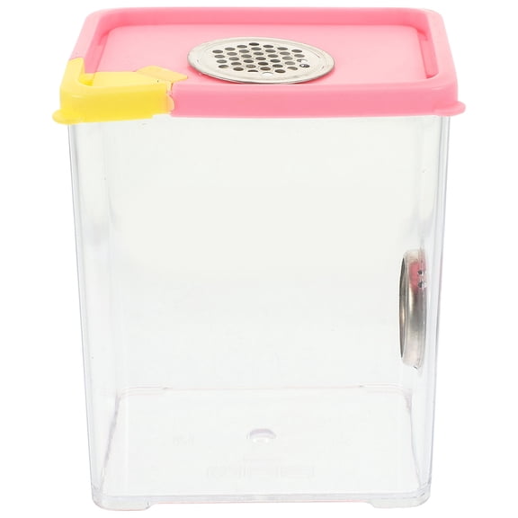 KONTONTY Pink Acrylic Enclosure for Reptile Maintenance Durable Transparent Terrarium for Home Use