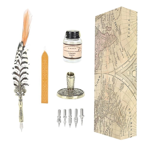 1.0mm Vintage Style Fountain Pen Set Gift Box Set Student Writing Tool Home Decor