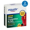 (2 pack) (2 Pack) Equate Sinus Congestion & Pain Acetaminophen Rapid Release Gelcaps, 325 mg, 48 Ct