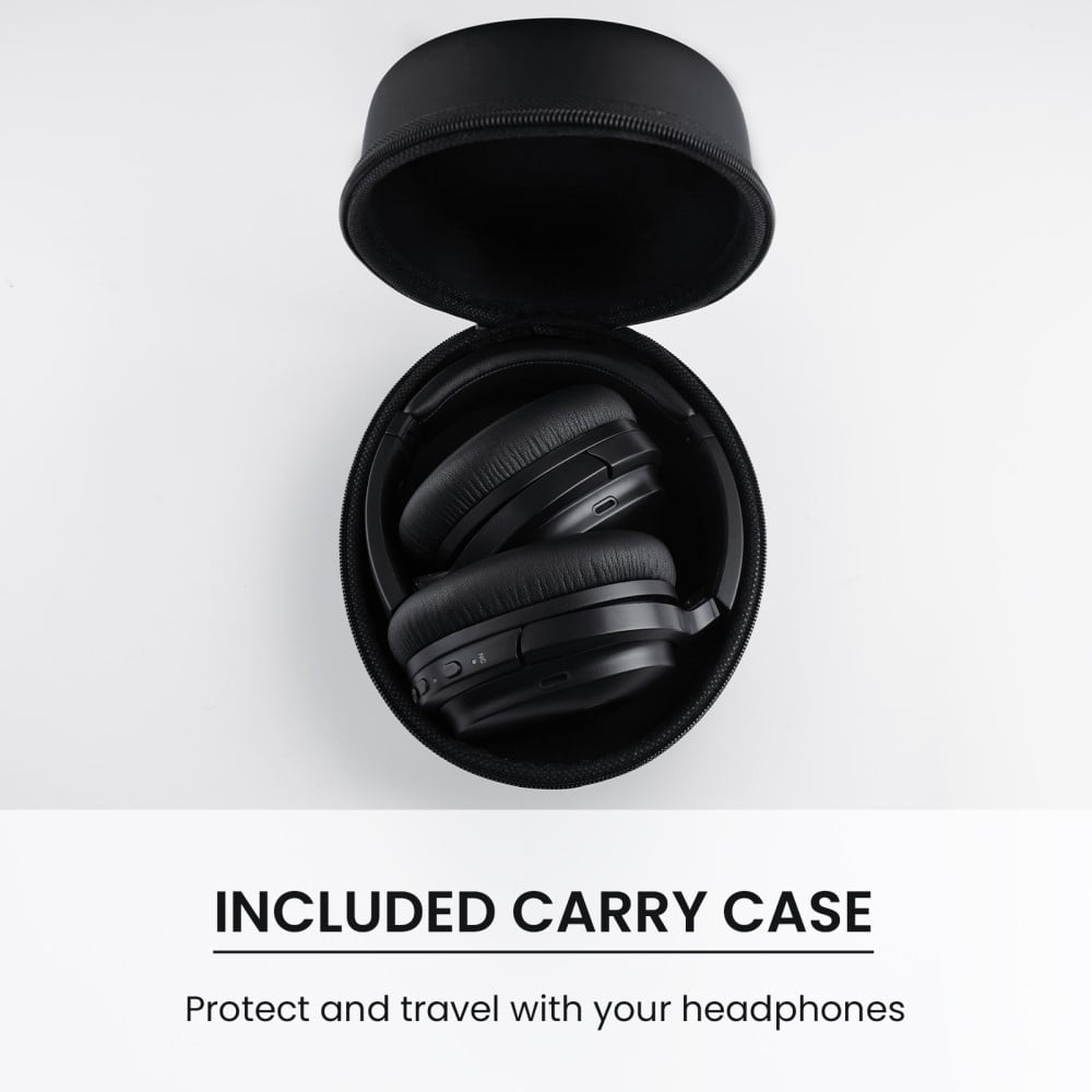 Active Noise Canceling Headphones Bluetooth Wireless Headphones Over Ear Bluetooth 5.2 Deep Bass 30Hrs for Home Office,Jet Black