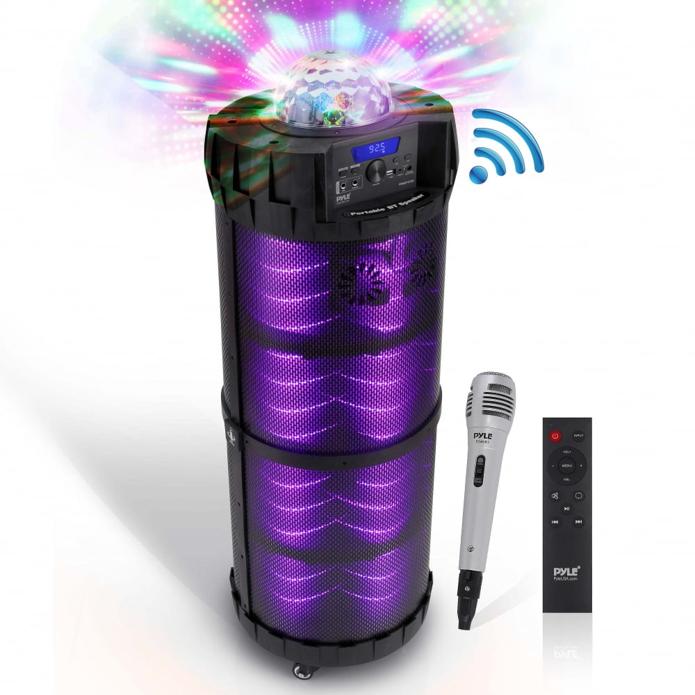 Photo 1 of PYLE PBMSPG290 - Portable Bluetooth Speaker Microphone Karaoke System - Indoor / Outdoor Wireless PA Stereo with LED Party Lights, MP3/USB Reader, FM Radio, Includes Wired Mic (800 Watt)