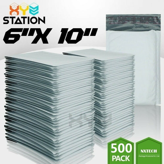 500 PCS  #0 6x10 (6x9) Poly Bubble Mailers Padded Envelope Shipping Supply Bags