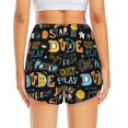 thumbnail image 4 of Vsdgher Basketball Print Women's Running Double Layer Shorts High Waisted with Pockets Elastic Yoga Workout Athletic Gym Sports, 4 of 8