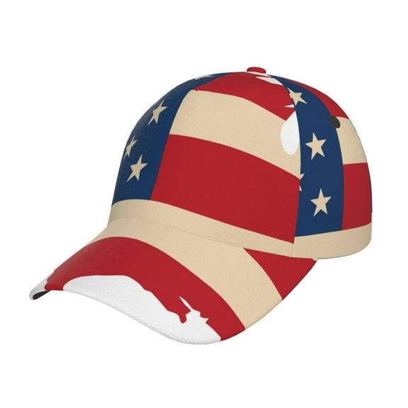 Rateoe American Flag Map Pattern Men’s Baseball Cap – Adjustable Curved Brim Hat, Soft Cotton Sports Cap for Outdoor, Casual, and Everyday Wear, Comfortable & Breathable