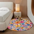 thumbnail image 2 of Round Rugs 3Ft, Colorful Spring Floral Round Area Rug Washable Indoor Throw Carpet, Farmhouse Summer Botanical Small Non Slip Circle Rug for Bedroom Living Room Home Decor Aesthetic, 2 of 8