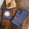 thumbnail image 5 of Pioneer Flower Kitchen Oven Mitt and Pot Holder Sets 2 Pcs for Baking, Cooking and Grilling, Heat Resistant Up To 392 °F, 5 of 7
