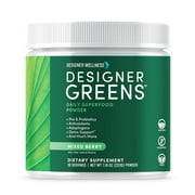 Designer Wellness, Designer Greens, Superfood Powder with Prebiotics, Probiotics, Antioxidants, and Detox Support, 30 Servings