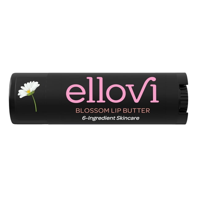 Bálsamo labial Ellovi Natural Lip Butter – Flor – Lo suficientemente puro para comer – Hecho con solo 6 ingredientes veganos – Cuidado hidratante de labios para hidratación durante todo el día (indivi