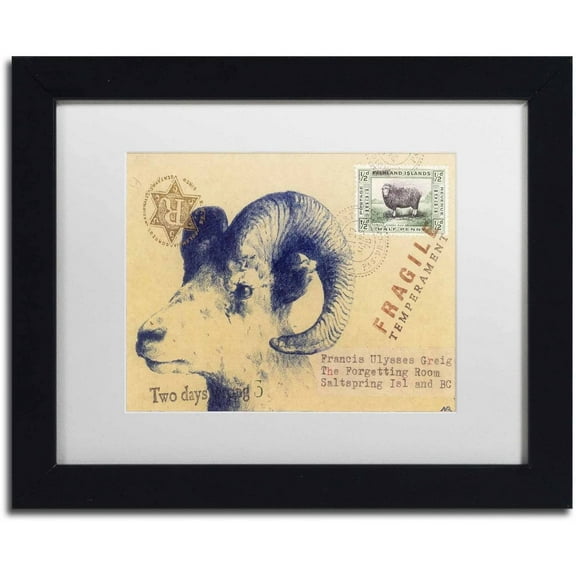 Trademark Fine Art 'Ulysses' Canvas Art by Nick Bantock, White Matte, Black Frame