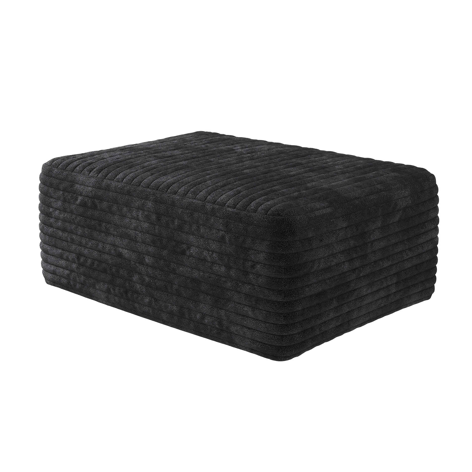 MAYEERTY Corduroy Sofa Ottoman, Plush Soft Fabric Footrest, No Assembly Required Leisure Stool for Living Room and Bedroom