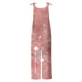 thumbnail image 4 of Usmixi Jumpsuits for Women Beach Comfy Lightweight Linen Adjustable Strap Loose Wide Leg Casual Long Jumpsuits Overalls Summer Formal Tie-Dye Print Round Neck Sleeveless Maxi Rompers Red xl, 4 of 4