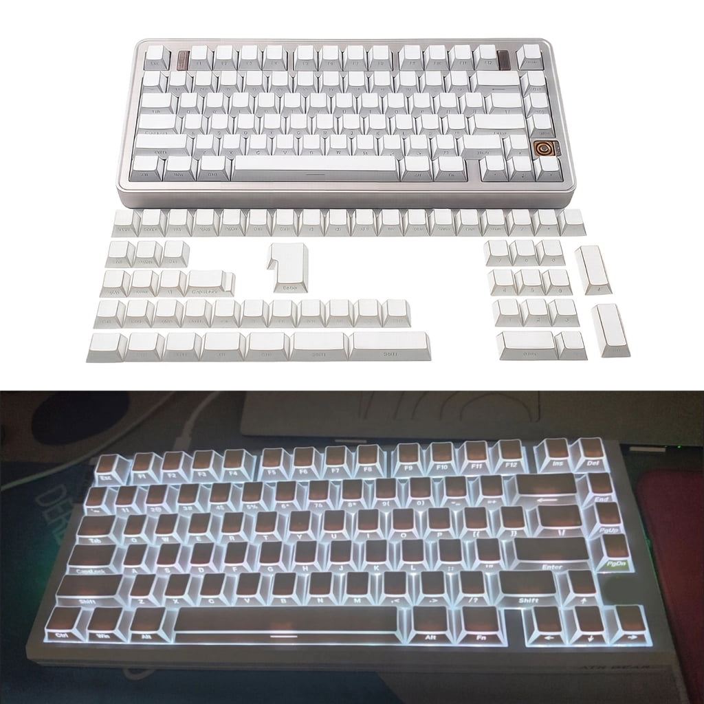 137Pieces PBT Keycaps Side Print For 61 To 108 Keys Mechanical Keyboard Double Shot Construction