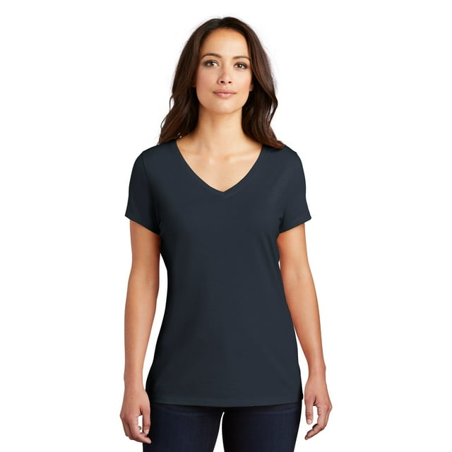 District T-Shirt Parfait à Col en V pour Femmes - DM1350L