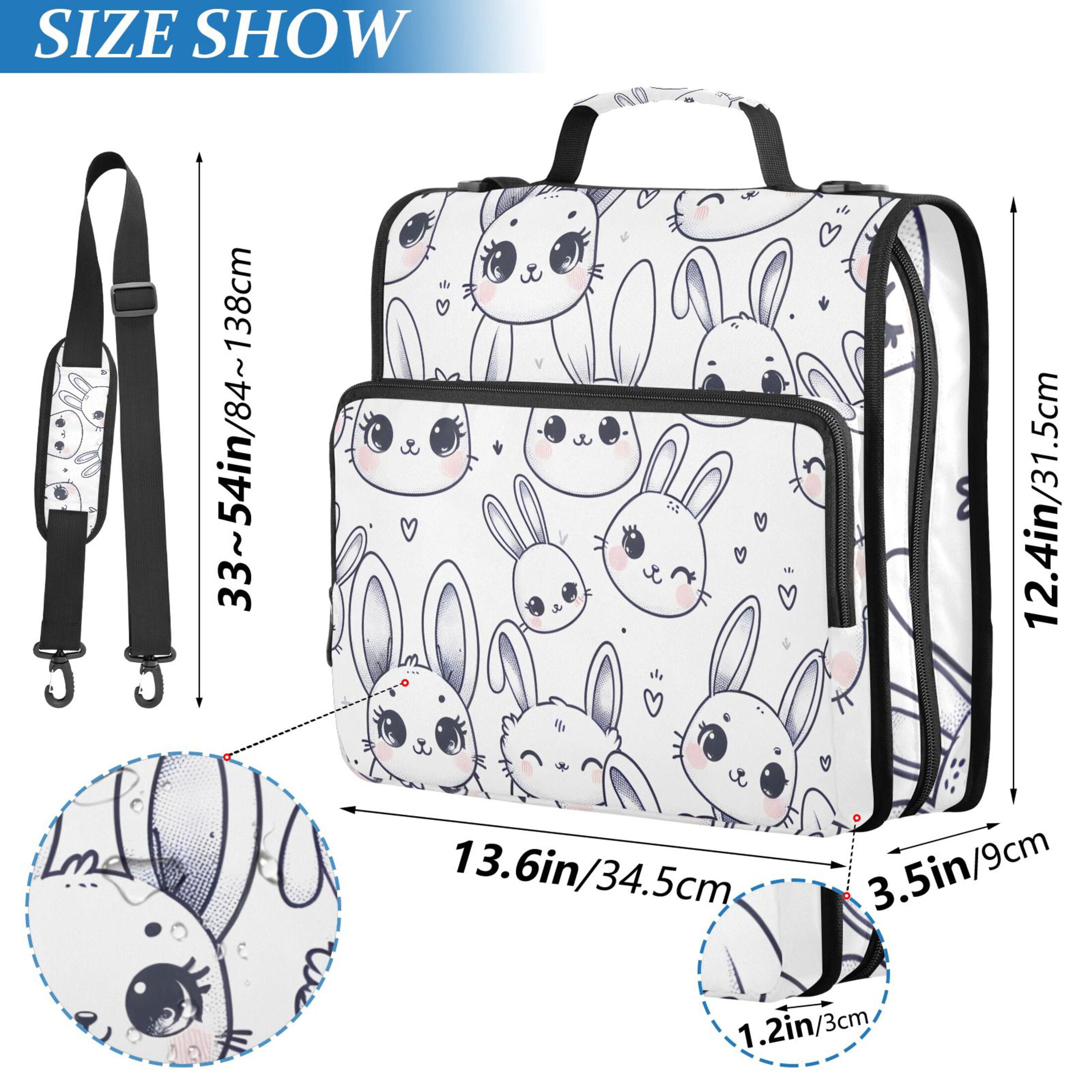 ALAZA Zipper Binder Rabbits 3 Ring Trapper Keeper File Folder Organizer Bag